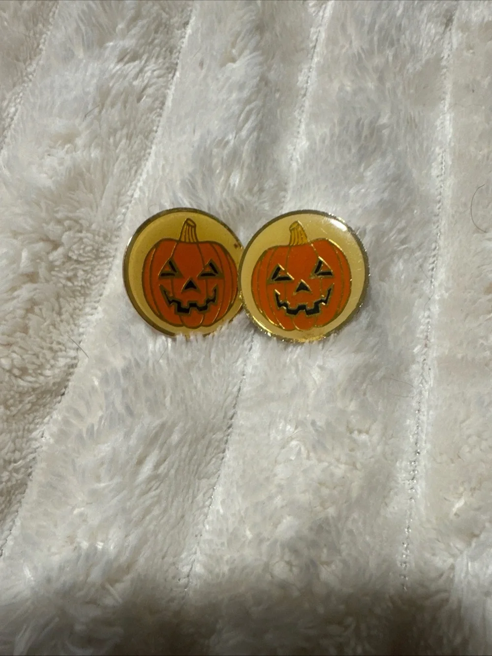 Vintage Halloween Pumpkin earring- Orange Jack-O'-Lantern